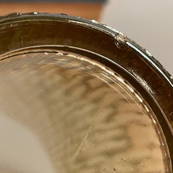 Pair Large Vintage Jeannette Tree Bark Variant Carnival Glass 23 oz Glasses - Picture 9 of 11